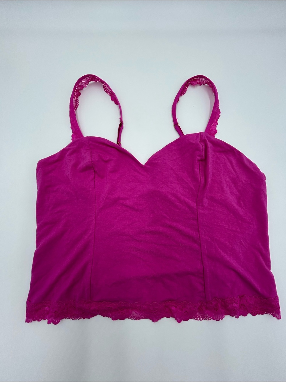 Victoria's Secret Magenta Lacey Camisole/Bralette XL NWT